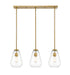 Linear Chandelier Z-Lite 488P8-3L-OBR Olde Brass Ayra 3 Light Linear Chandelier Z-Lite