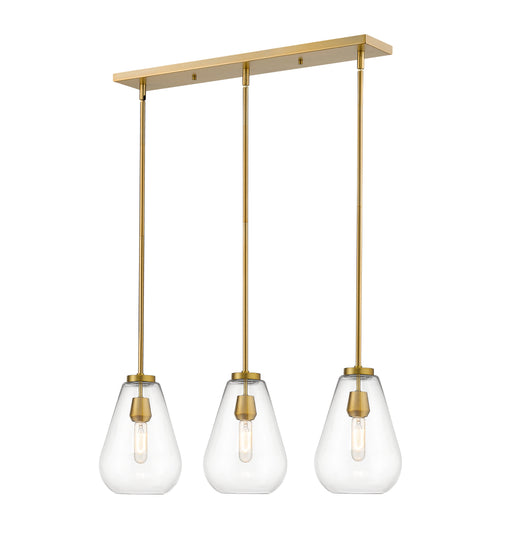 Linear Chandelier Z-Lite 488P8-3L-OBR Olde Brass Ayra 3 Light Linear Chandelier Z-Lite