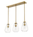 Linear Chandelier Z-Lite 488P8-3L-OBR Olde Brass Ayra 3 Light Linear Chandelier Z-Lite