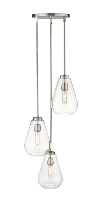 Chandelier Z-Lite 488P8-3R-BN Brushed Nickel Ayra 3 Light Chandelier Z-Lite