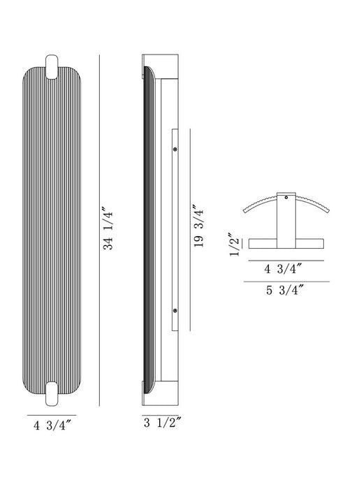 Eurofase 50063-017 Neoness 34" Matte Black LED Outdoor Wall Light