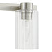 Vanity Light Thesis 207047A Bedminster 30 inch 4 light Brushed Nickel Vanity Light with Clear Ribbed Glass Shades THESIS