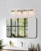 Vanity Light Thesis 207047A Bedminster 30 inch 4 light Brushed Nickel Vanity Light with Clear Ribbed Glass Shades THESIS