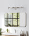 Vanity Light Thesis 207047A Bedminster 30 inch 4 light Brushed Nickel Vanity Light with Clear Ribbed Glass Shades THESIS