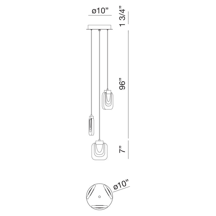 Eurofase 38042-020 Paget 10" Chrome LED Chandelier