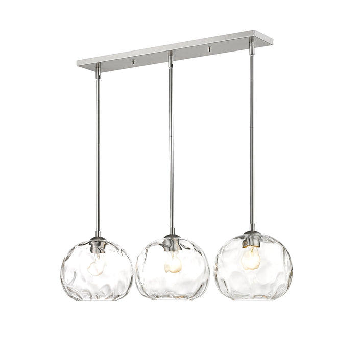 Linear Chandelier Z-Lite 490P10-3L-BN Brushed Nickel Chloe 3 Light Linear Chandelier Z-Lite