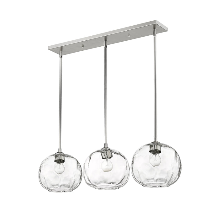 Linear Chandelier Z-Lite 490P10-3L-BN Brushed Nickel Chloe 3 Light Linear Chandelier Z-Lite