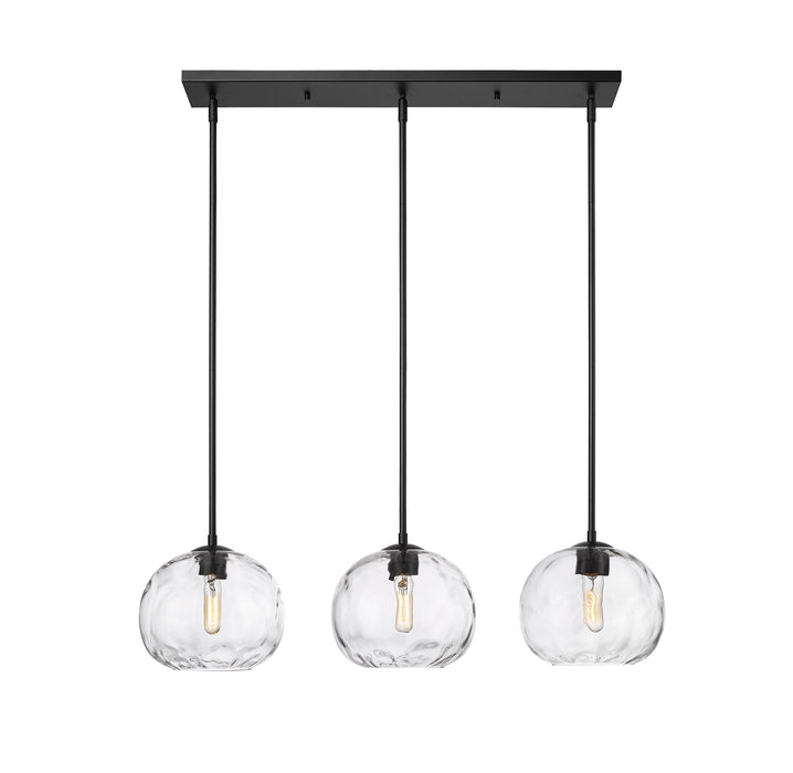 Linear Chandelier Z-Lite 490P10-3L-MB Matte Black Chloe 3 Light Linear Chandelier Z-Lite