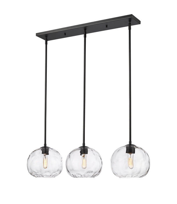 Linear Chandelier Z-Lite 490P10-3L-MB Matte Black Chloe 3 Light Linear Chandelier Z-Lite