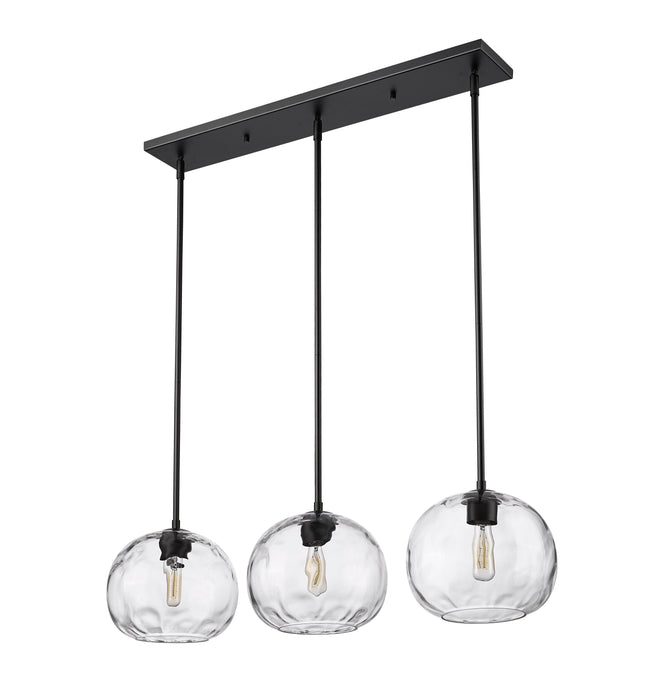 Linear Chandelier Z-Lite 490P10-3L-MB Matte Black Chloe 3 Light Linear Chandelier Z-Lite