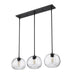 Linear Chandelier Z-Lite 490P10-3L-MB Matte Black Chloe 3 Light Linear Chandelier Z-Lite