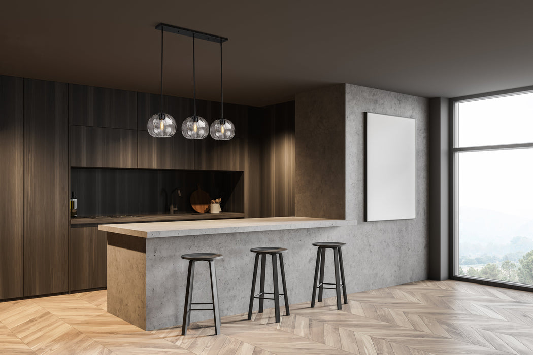 Linear Chandelier Z-Lite 490P10-3L-MB Matte Black Chloe 3 Light Linear Chandelier Z-Lite