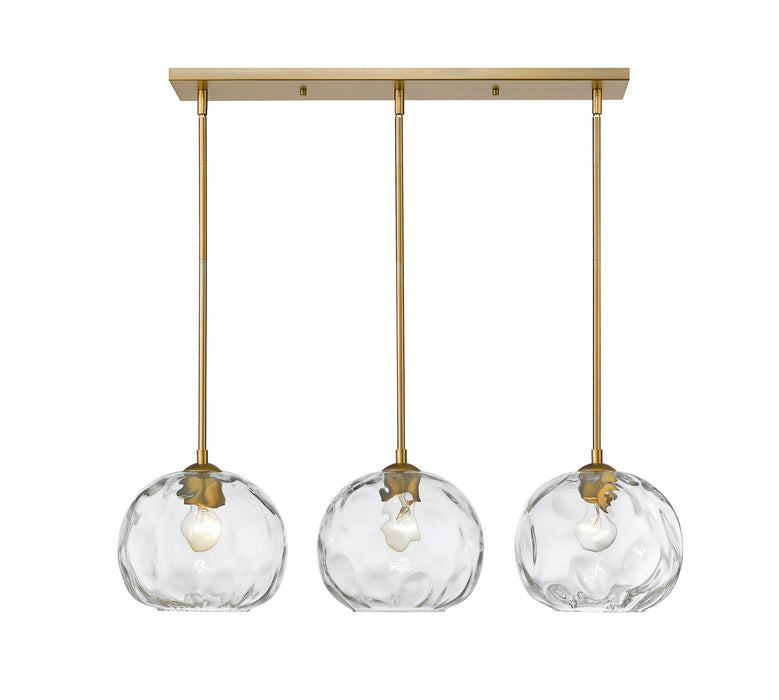 Linear Chandelier Z-Lite 490P10-3L-OBR Olde Brass Chloe 3 Light Linear Chandelier Z-Lite