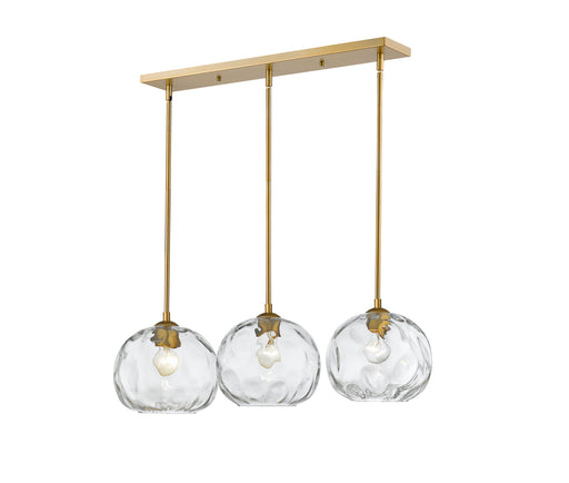 Linear Chandelier Z-Lite 490P10-3L-OBR Olde Brass Chloe 3 Light Linear Chandelier Z-Lite