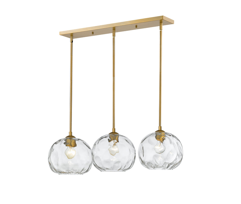 Linear Chandelier Z-Lite 490P10-3L-OBR Olde Brass Chloe 3 Light Linear Chandelier Z-Lite