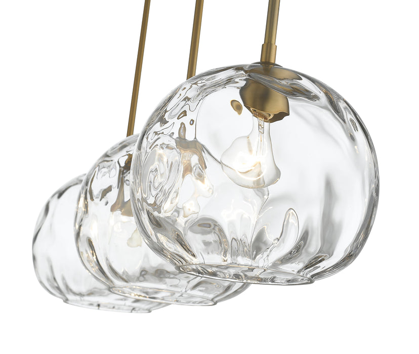 Linear Chandelier Z-Lite 490P10-3L-OBR Olde Brass Chloe 3 Light Linear Chandelier Z-Lite