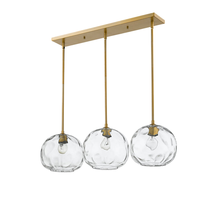 Linear Chandelier Z-Lite 490P10-3L-OBR Olde Brass Chloe 3 Light Linear Chandelier Z-Lite
