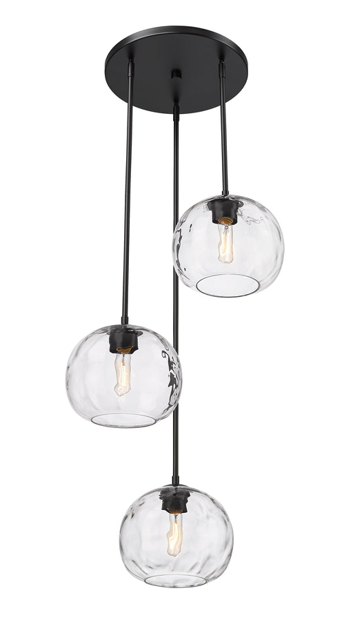 Chandelier Z-Lite 490P10-3R-MB Matte Black Chloe 3 Light Chandelier Z-Lite