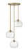 Chandelier Z-Lite 490P10-3R-OBR Olde Brass Chloe 3 Light Chandelier Z-Lite