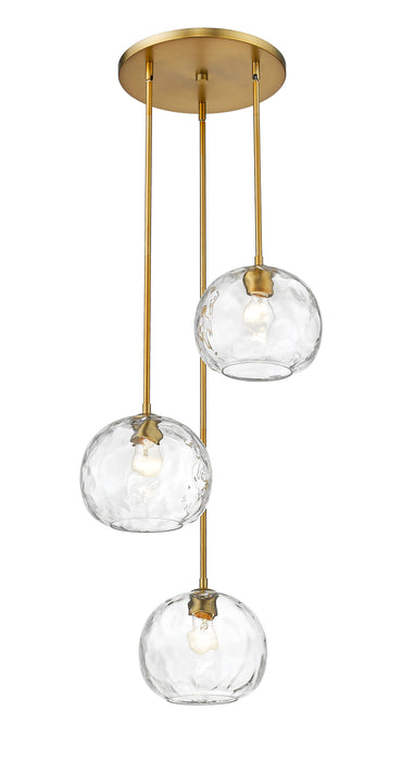 Chandelier Z-Lite 490P10-3R-OBR Olde Brass Chloe 3 Light Chandelier Z-Lite