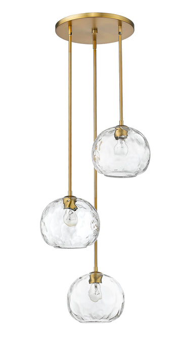 Chandelier Z-Lite 490P10-3R-OBR Olde Brass Chloe 3 Light Chandelier Z-Lite