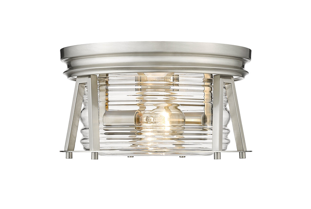 Flush Mount Z-Lite 491F2-BN Brushed Nickel Cape Harbor 2 Light Flush Mount Z-Lite