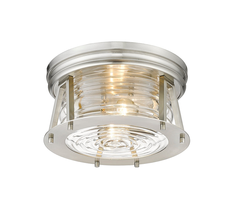Flush Mount Z-Lite 491F2-BN Brushed Nickel Cape Harbor 2 Light Flush Mount Z-Lite