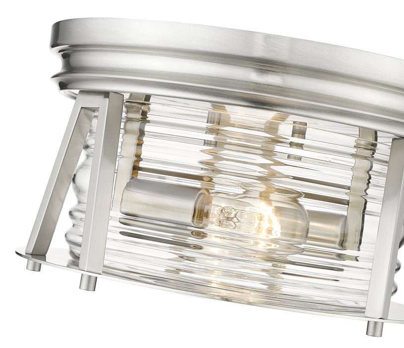 Flush Mount Z-Lite 491F2-BN Brushed Nickel Cape Harbor 2 Light Flush Mount Z-Lite