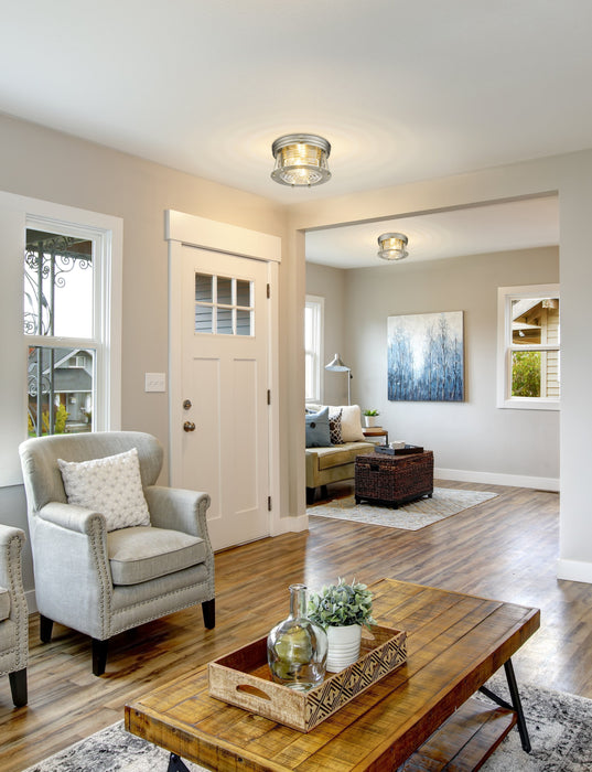 Flush Mount Z-Lite 491F2-BN Brushed Nickel Cape Harbor 2 Light Flush Mount Z-Lite