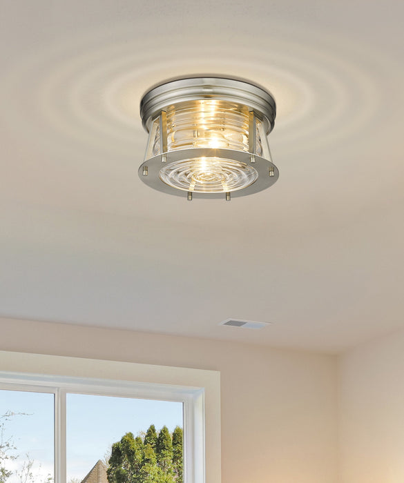 Flush Mount Z-Lite 491F2-BN Brushed Nickel Cape Harbor 2 Light Flush Mount Z-Lite