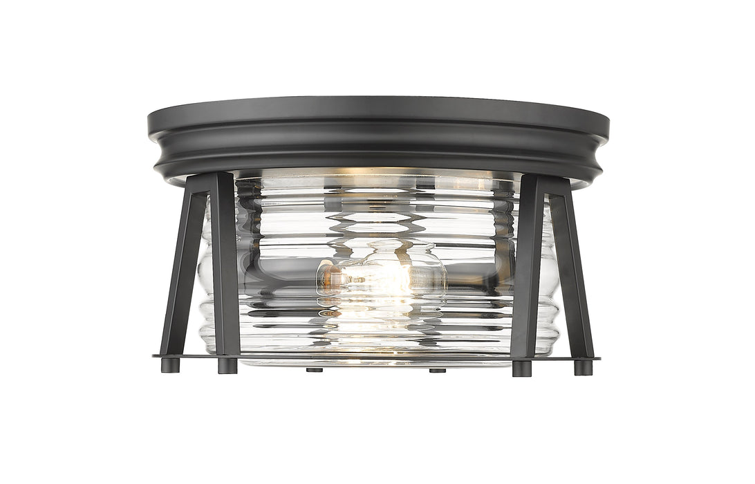 Flush Mount Z-Lite 491F2-MB Matte Black Cape Harbor 2 Light Flush Mount Z-Lite