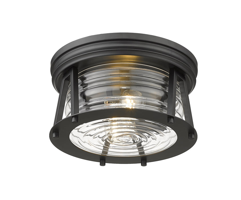 Flush Mount Z-Lite 491F2-MB Matte Black Cape Harbor 2 Light Flush Mount Z-Lite