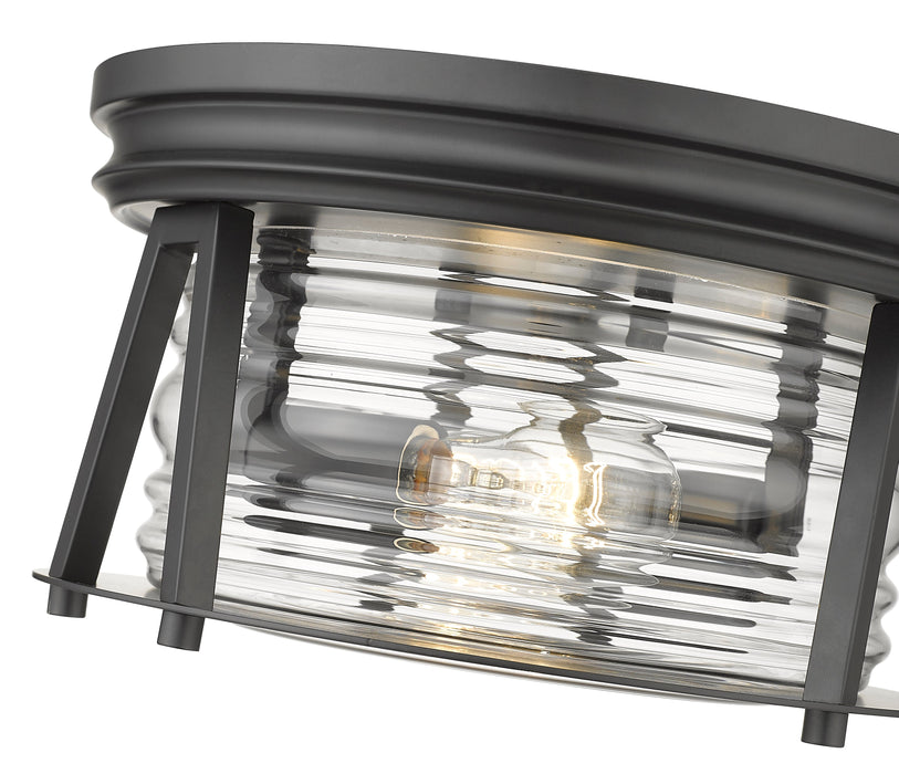 Flush Mount Z-Lite 491F2-MB Matte Black Cape Harbor 2 Light Flush Mount Z-Lite