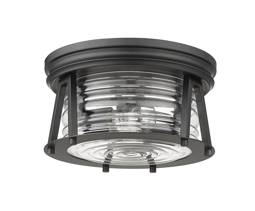 Flush Mount Z-Lite 491F2-MB Matte Black Cape Harbor 2 Light Flush Mount Z-Lite
