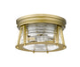 Flush Mount Z-Lite 491F2-RB Rubbed Brass Cape Harbor 2 Light Flush Mount Z-Lite