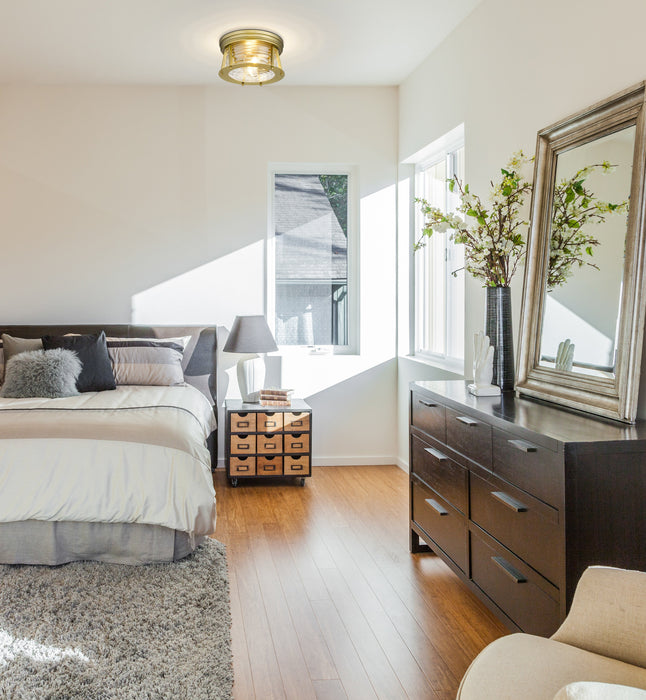 Flush Mount Z-Lite 491F2-RB Rubbed Brass Cape Harbor 2 Light Flush Mount Z-Lite