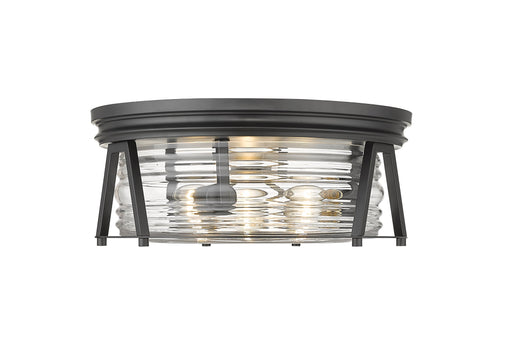 Flush Mount Z-Lite 491F3-MB Matte Black Cape Harbor 3 Light Flush Mount Z-Lite