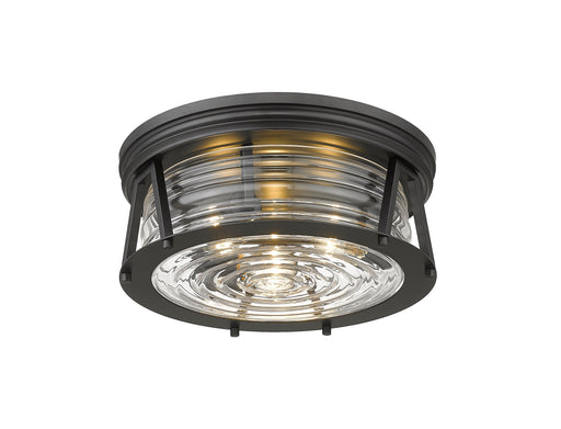 Flush Mount Z-Lite 491F3-MB Matte Black Cape Harbor 3 Light Flush Mount Z-Lite