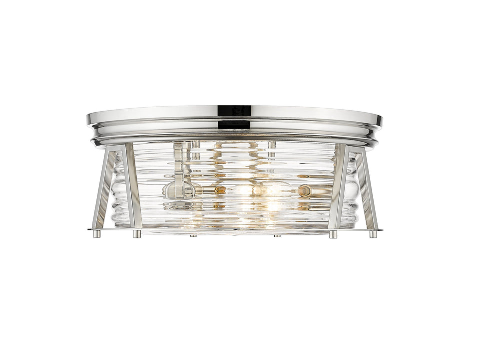 Flush Mount Z-Lite 491F3-PN Polished Nickel Cape Harbor 3 Light Flush Mount Z-Lite