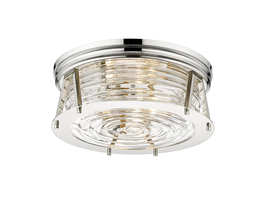 Flush Mount Z-Lite 491F3-PN Polished Nickel Cape Harbor 3 Light Flush Mount Z-Lite