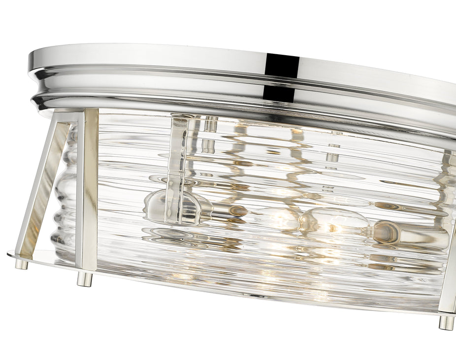Flush Mount Z-Lite 491F3-PN Polished Nickel Cape Harbor 3 Light Flush Mount Z-Lite