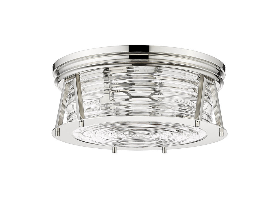 Flush Mount Z-Lite 491F3-PN Polished Nickel Cape Harbor 3 Light Flush Mount Z-Lite