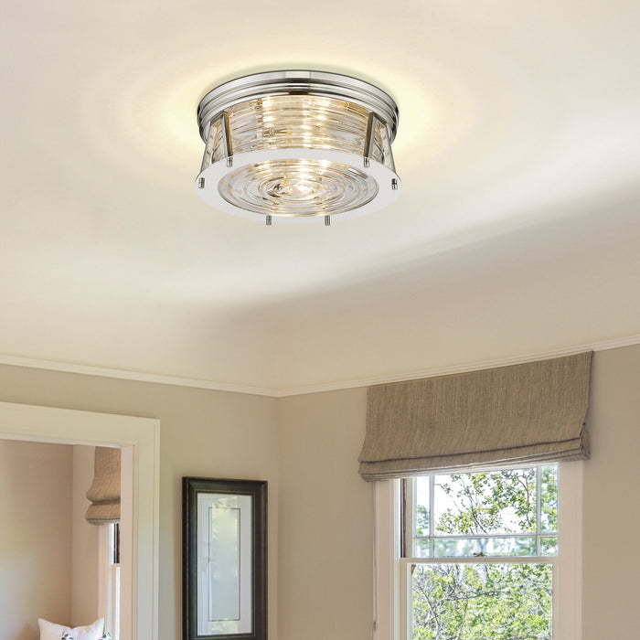 Flush Mount Z-Lite 491F3-PN Polished Nickel Cape Harbor 3 Light Flush Mount Z-Lite