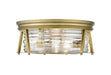 Flush Mount Z-Lite 491F3-RB Rubbed Brass Cape Harbor 3 Light Flush Mount Z-Lite