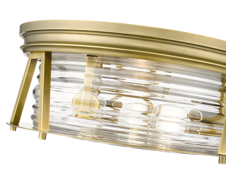 Flush Mount Z-Lite 491F3-RB Rubbed Brass Cape Harbor 3 Light Flush Mount Z-Lite