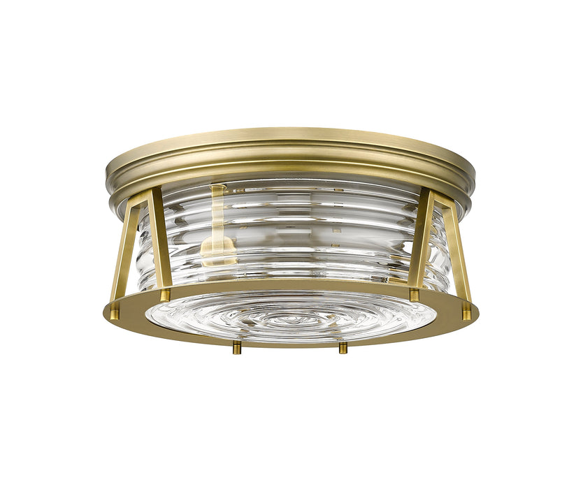 Flush Mount Z-Lite 491F3-RB Rubbed Brass Cape Harbor 3 Light Flush Mount Z-Lite