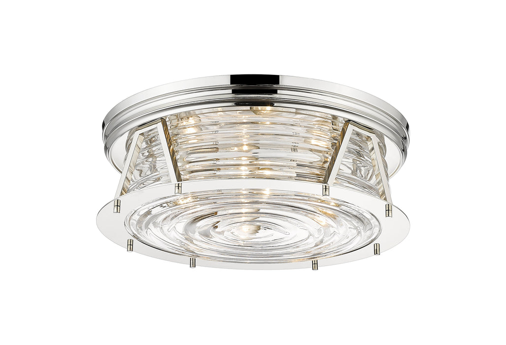Flush Mount Z-Lite 491F4-PN Polished Nickel Cape Harbor 4 Light Flush Mount Z-Lite