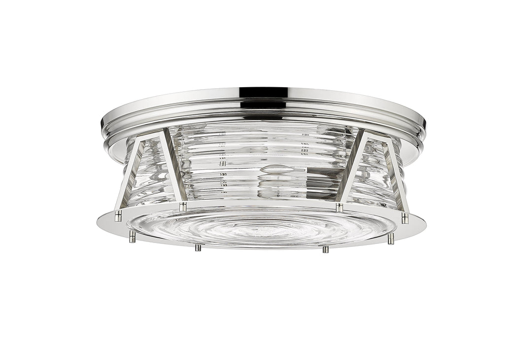 Flush Mount Z-Lite 491F4-PN Polished Nickel Cape Harbor 4 Light Flush Mount Z-Lite