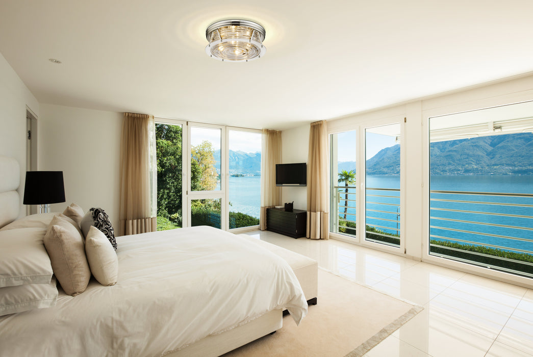 Flush Mount Z-Lite 491F4-PN Polished Nickel Cape Harbor 4 Light Flush Mount Z-Lite