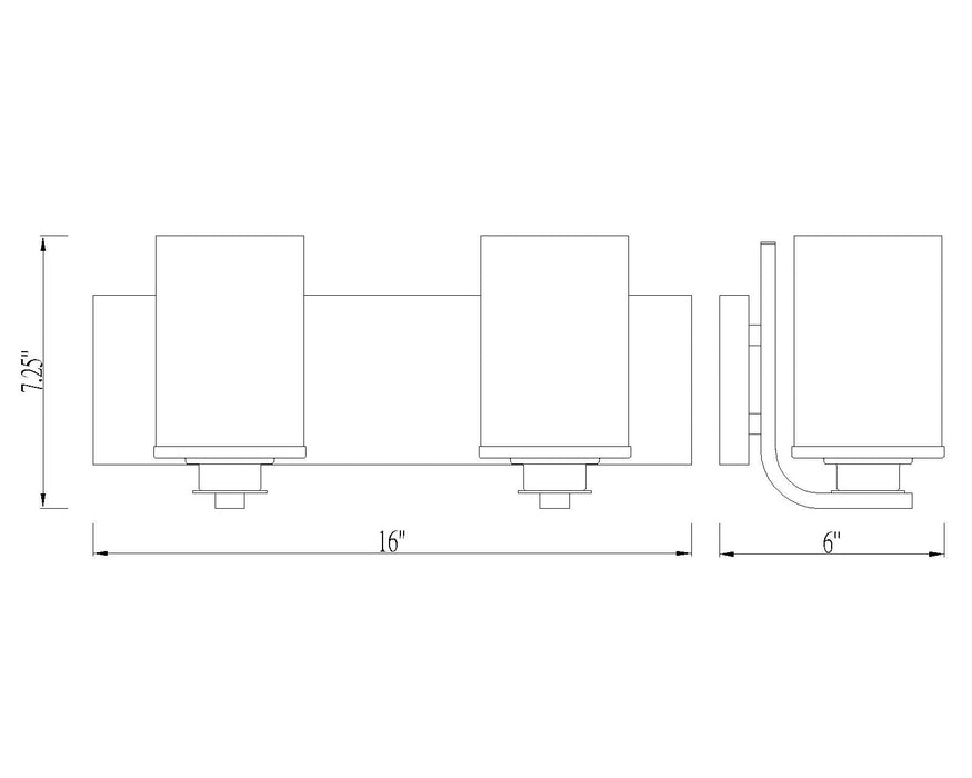 Vanity Z-Lite 492-2V-BN Brushed Nickel Beckett 2 Light Vanity Z-Lite